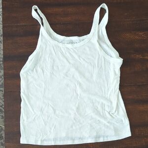 American Eagle Outfitters White Sleeveless Crop Tank Top